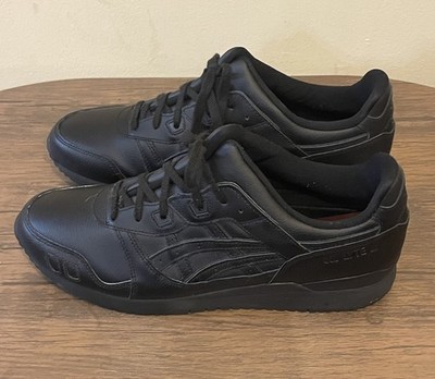 ASICS Gel Lyte iii Triple Black Leather Mens 13 | eBay