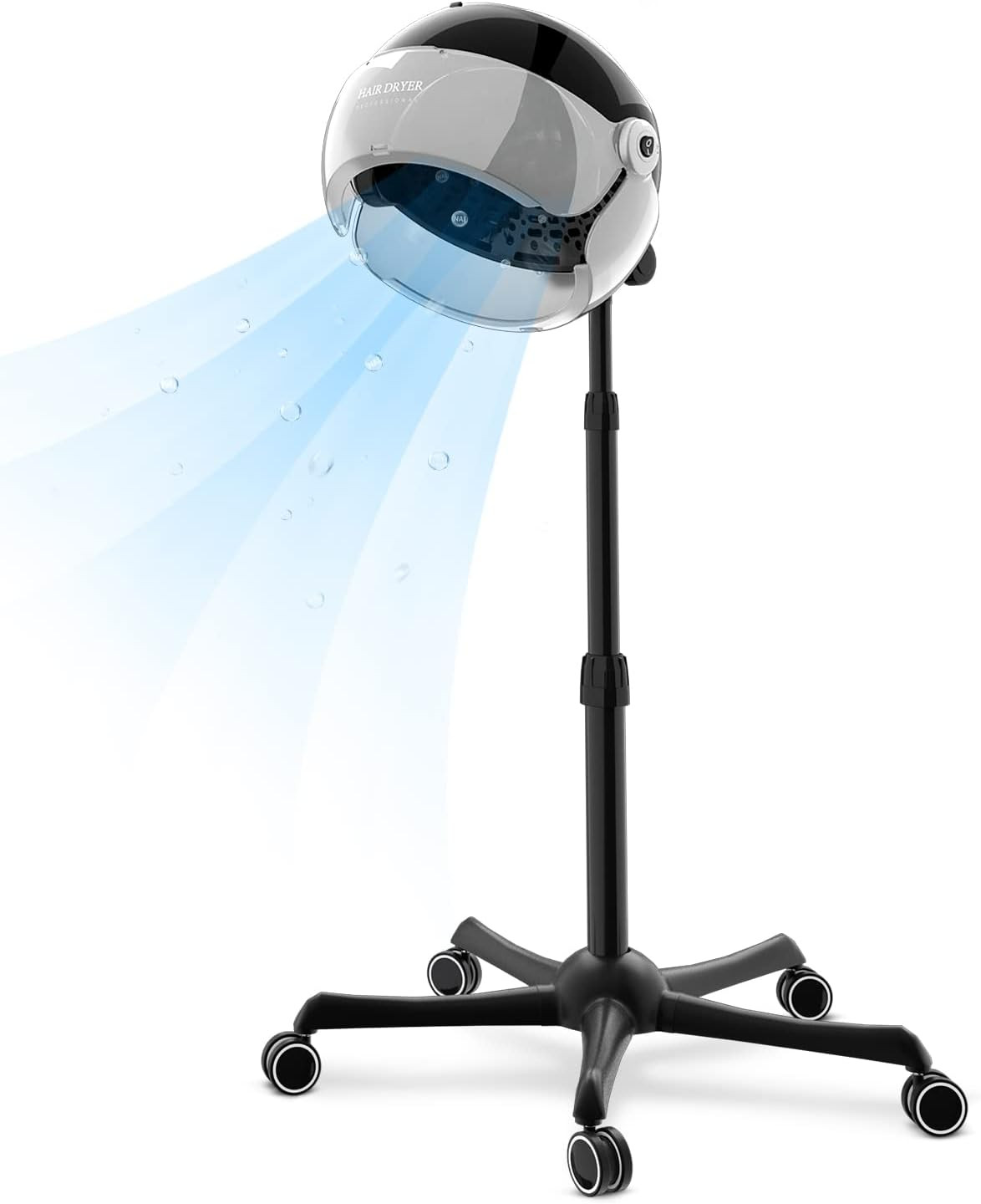 Ionic Hooded Hair Dryer, 1875W Professional Height Adjustable Standing Hair Drye