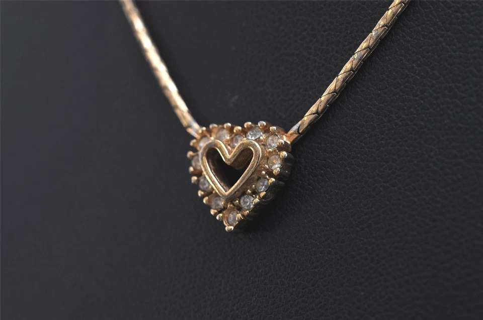 Auténtico collar colgante de cadena Christian Dior tono dorado conjunto de 2 CD 4076N Foto 4 de 4