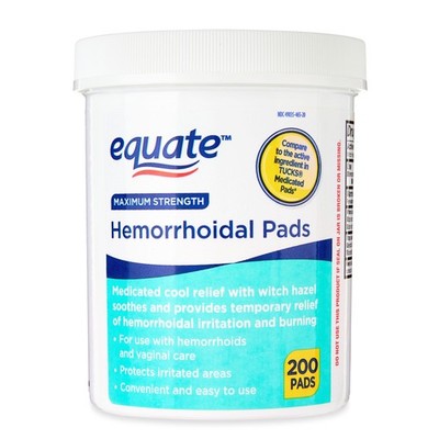 Equate Witch Hazel Wipes for Hemorrhoid Pain Witch Hazel 50% 200