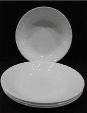 GUC 4 Corelle Corning ENHANCEMENTS 20-oz PASTA BOWLS Soup 8.5" White Swirled Rim
