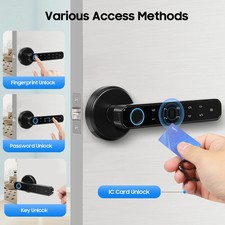 Smart Door Handle Lock Fingerprint/Password/IC Card / Key Unlock 0.2s Unlocking