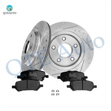 6PC Rear 305mm Drilled Slotted Brake Rotors-Brake Pad For 2009-2015 Toyota Venza