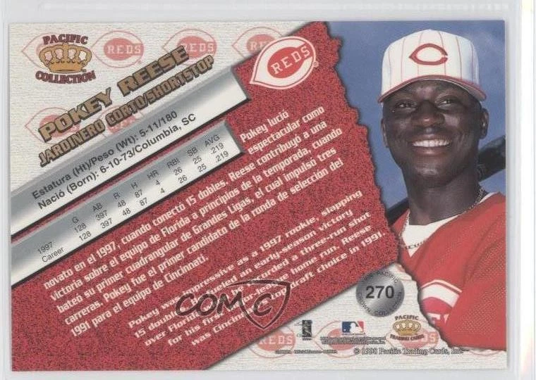 1998 Pacific Crown Collection Silver Pokey Reese #270 - Image 2 of 2