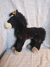 Steiff Ferdy Horse Plush Black -Tag 072765 Knopf