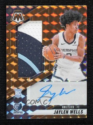 2024-25 Panini Mosaic Rookie Jersey Bronze Prizm 62/75 Jaylen Wells Auto RC 16wc