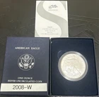 2008-W American Silver Eagle $1 Coin 1 Ounce Silver with COA