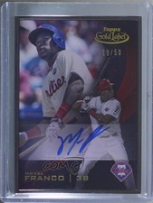 2016 Topps Gold Label Framed Auto Black 19/50 Maikel Franco #GLFA-MF Auto 7ut