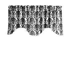 lovemyfabric 100% Polyester Damask Print Scalloped Valance 56" Wide 20" Tall