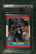 SIDNEY MONCRIEF SIGNED CARD  1986 FLEER  NBA BECKETT AUTHENTIC BAS 10 AUTOGRAPH