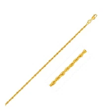 14k Solid Yellow Gold Light Rope Chain 1.5mm Width 18"-20" Inch Length Necklace
