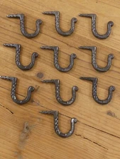 10 Hand Forged Nail In Hooks Medieval Primitive Glazed Iron Hammer Mug Key Small