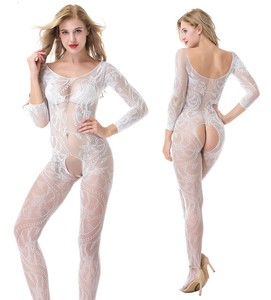 white fishnet bodysuit