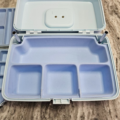 Vintage Caboodles Jewelry Organizer Blue Carrying Storage Case #2420 - Picture 6 of 19