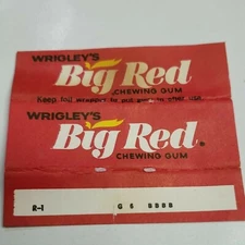 Vintage Wrigley's Big Red Chewing Gum Single Stick Wrapper Made In USA