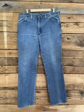Mens Wrangler Denim Jeans 100% Cotton Sturdy Sz 36x33 Actual 