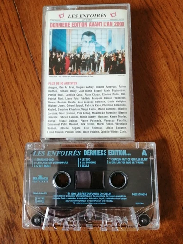 K7 audio LES ENFOIRES " Dernière édition avant l'an 2000 " Obispo Hallyday Bruel