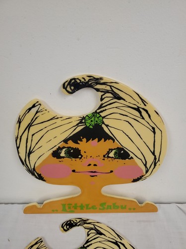 Vintage 60's Iconic Nevco Plastic Girl Face Hangers (2) Little Sabu RARE - Picture 2 of 8