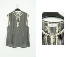 Ladies Isabel Marant Etoile Gray Shirt Blouse Gilet Size 40