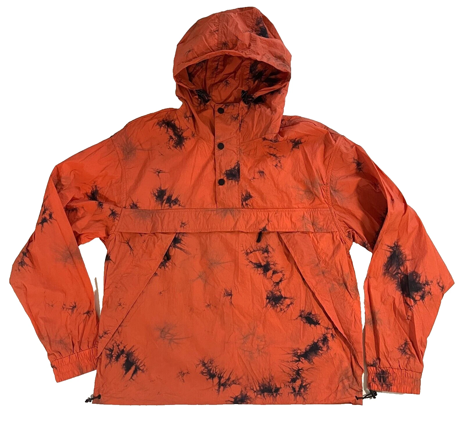 Men's AlphaStyle Tie Dye Super Lightweight Anorak Jacket Luxury Streetwear Sz M
