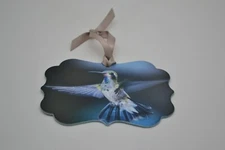 Two sided Metal Hummingbird Ornament  4 x 3"  with Shutterfly bag