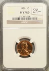 1956 Proof Lincoln Wheat Cent NGC PF67 RD #2-008