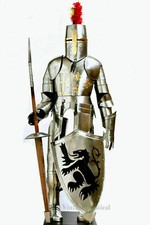Mittelalterliche Ritteranzug Ganzkörperrüstung Stahl Templer Kampfrüstung