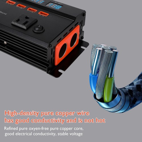 Inversor de energía para automóvil de 7000 W CC 12 V a CA 110 V 220 V onda sinusoidal convertidor solar LCD - Imagen 78 de 191