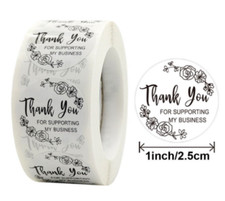 40 THANK YOU FOR SUPPORTING MY SMALL BUSINESS ENVELOPE SEALS LABELS STICKERS 1"