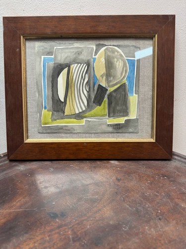 RJ Lloyd Watercolour painting 'Head & Stones' 1965 exhibited at Burton Gallery