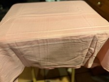 Pink Tablecloth OVAL 56" X 100" POLY/COTTON BLEND STRIPES