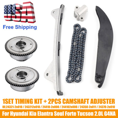 1Set Timing Chain Kit & 2VVT Gear For Hyundai Elantra Tucson Kia Soul Forte 2.0L