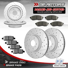 12.6" Front & 12.13" Rear Rotors + Brake Pads for Nissan 370Z Infiniti G35 G37