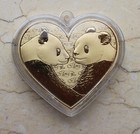 China Valentine's Day Heart Love Gilt Copper Panda Medal