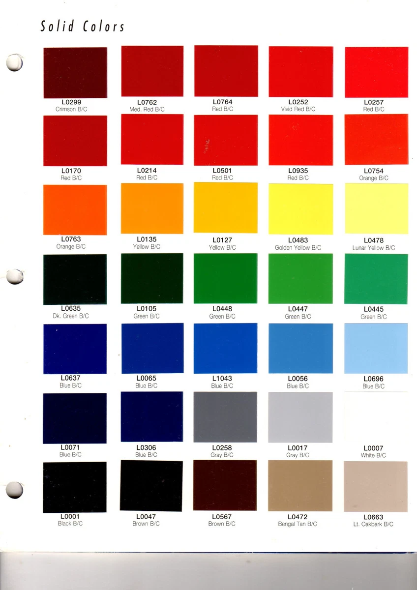 IMRON 600 METALLIC ENAMEL GLAMOR COLORS PAINT CHIPS DU PONT 147 PAINT CHIPS BR