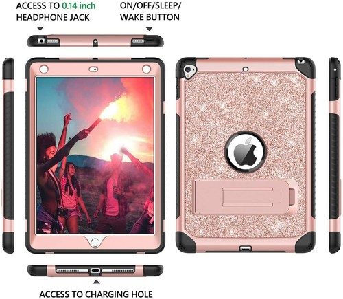 For iPad 2017/2018 Gen iPad Pro 9.7'' Air 2 Shockproof Stand Glitter Case Cover - Picture 7 of 9