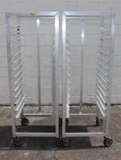 Qty 2 - New Age Industrial 14 Pan Sheet Rack Welded End Load w/ Stop, Custom