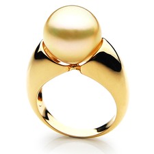 Pacific Pearls® Large pearl rings Australian South Sea 13 mm Golden Pearl Rings