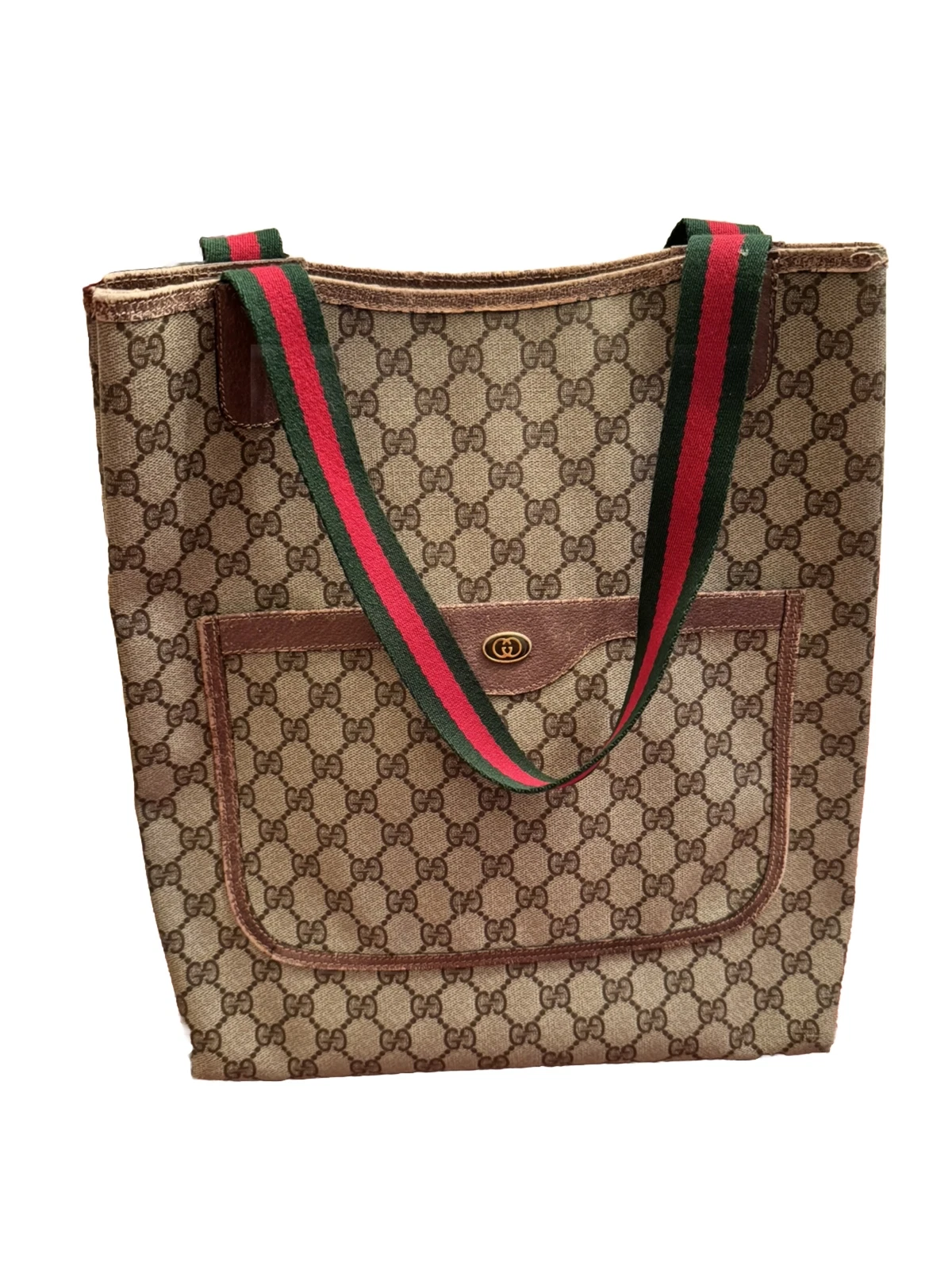 Sac fourre tout en toile recouvert de toile Gucci Vintage Monogramme Supreme Web Sherry Line