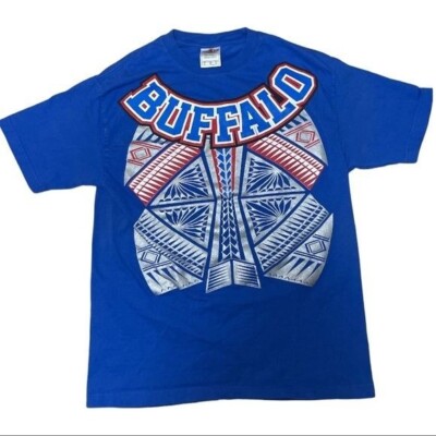 Buffalo Bills Aztec Mens Large Script Colorful Geometric Casual NFL