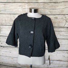 Elle Black Gray Galactic Charm Short Jacket Size Small