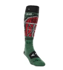THIRTYTWO ASI SIGNATURE STEVENS Men's Snow Socks - BLK/GRN/RED - Size S/M - NWT