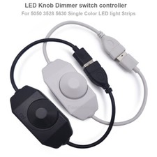 LED Light Strip Dimmer PWM Dimming Controller Knob ON/Off Switch 5V DC12V-24V 3A