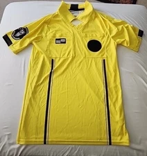 Official Sports The Soccer Referee Uniform Yellow/Black Shirt Mens Small