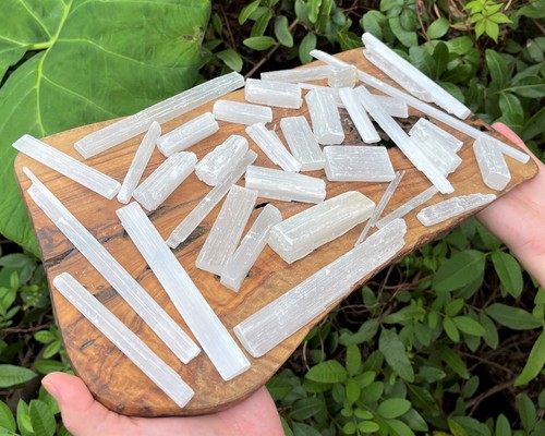 HUGE 10 lb Bulk Wholesale Lot Selenite Logs Crystal Sticks Wand Blades CLEARANCE - Picture 4 of 10