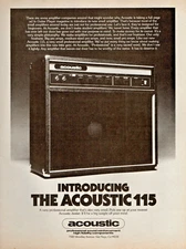 vtg 70s ACOUSTIC 115 BASS GUITAR AMPLIFIER MAGAZINE PRINT AD Combo Amp Pinup