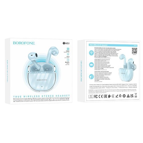 BOROFONE BW51 Solid true wireless BT headset - ice blue - Foto 2 di 5