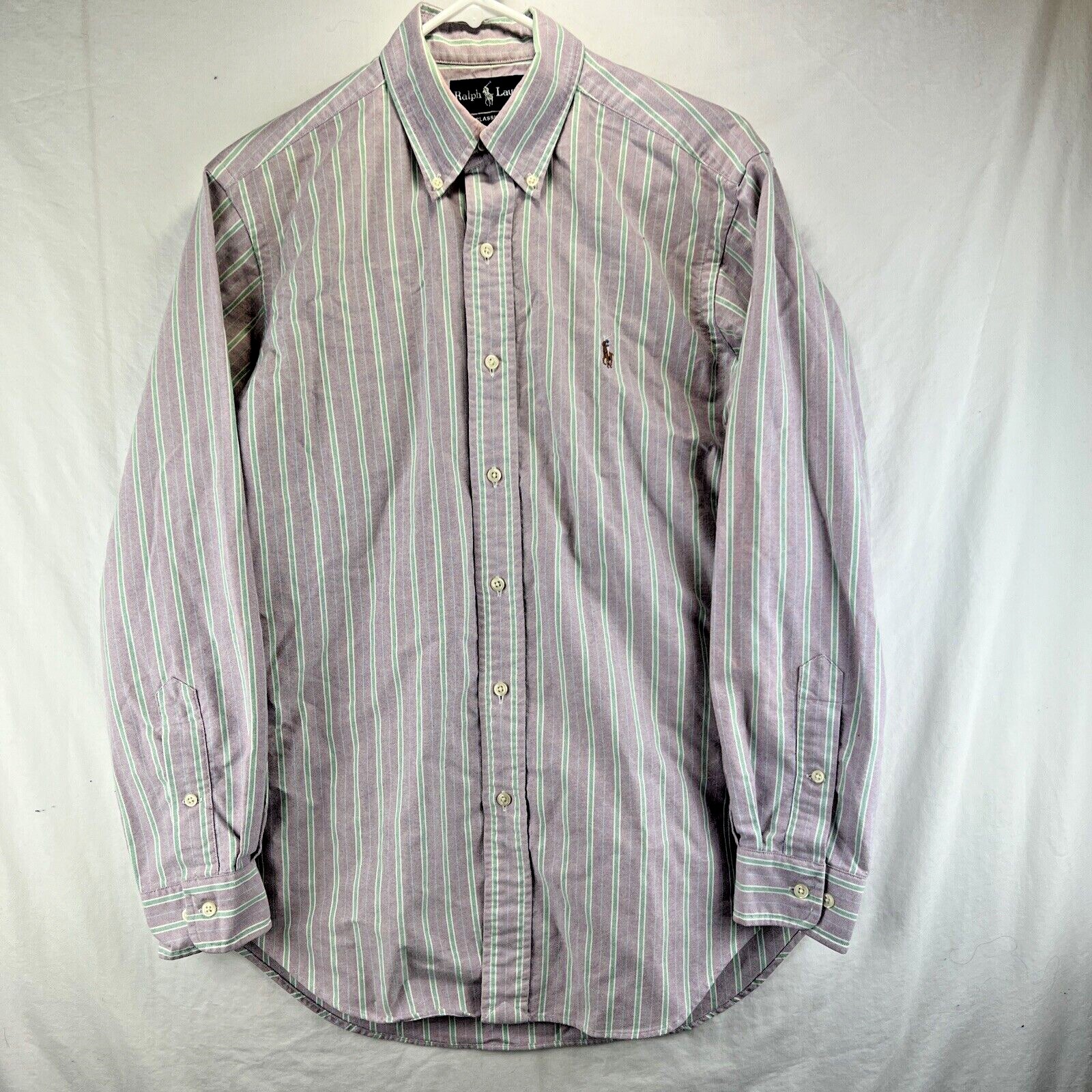 Ralph Lauren Shirt Mens 15 32 33 Lilac Green Oxford Classic Fit Button Down Ls Ebay