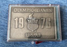 Vintage Bergamot Brass Works Olympic Games 1976 USA Brass Belt Buckle