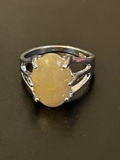 yellow aventurine Gemstone S925 Silver Plated Women Ring Size 7.5